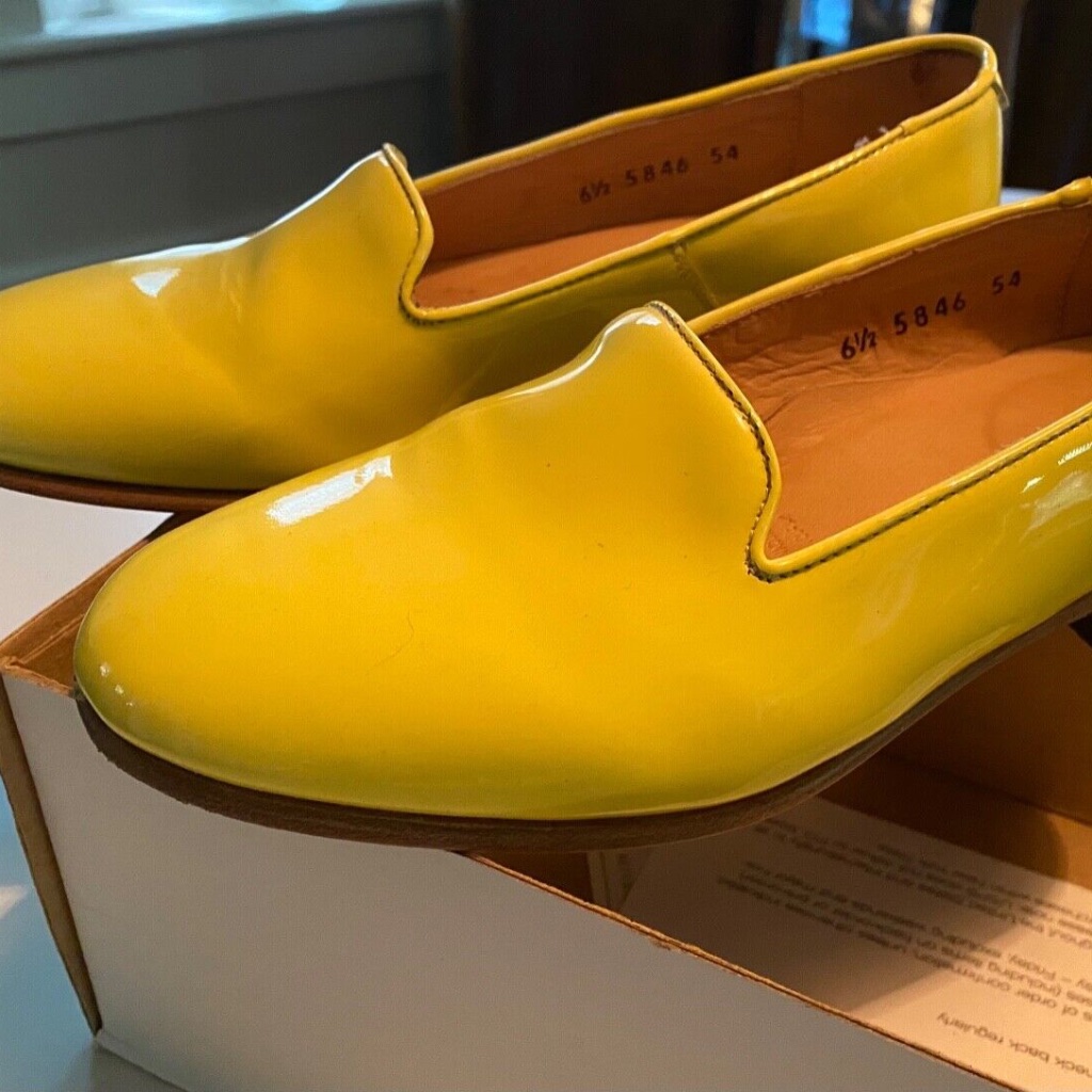 Dieppa Restrepo Yellow Patent Leather Loafers - Size 6.5